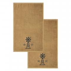 88846-Black-Windmill-Stars-Tan-Hand-Towel-Set-of-2-16x26-image-4