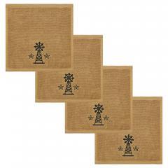 88847-Black-Windmill-Stars-Tan-Washcloth-Set-of-4-12x12-image-2
