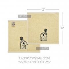 88850-Black-Barn-w-Mill-Creme-Washcloth-Set-of-4-12x12-image-4