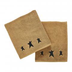 88851-Black-Prim-Stars-Tan-Bath-Towel-Set-of-2-27x54-image-4