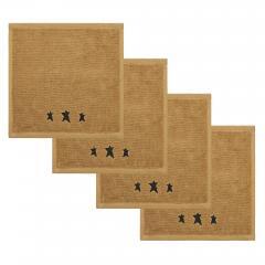 88853-Black-Prim-Stars-Tan-Washcloth-Set-of-4-12x12-image-2