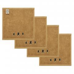 88853-Black-Prim-Stars-Tan-Washcloth-Set-of-4-12x12-image-3