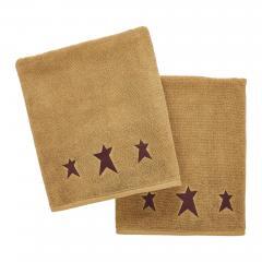 88854-Burgundy-Prim-Stars-Tan-Bath-Towel-Set-of-2-27x54-image-4