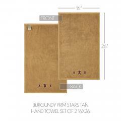 88855-Burgundy-Prim-Stars-Tan-Hand-Towel-Set-of-2-16x26-image-5