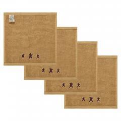 88856-Burgundy-Prim-Stars-Tan-Washcloth-Set-of-4-12x12-image-3