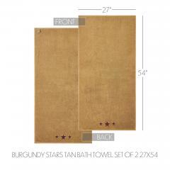 88830-Burgundy-Stars-Tan-Bath-Towel-Set-of-2-27x54-image-5