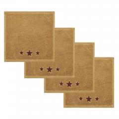 88832-Burgundy-Stars-Tan-Washcloth-Set-of-4-12x12-image-2