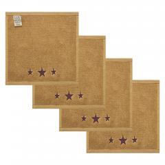 88832-Burgundy-Stars-Tan-Washcloth-Set-of-4-12x12-image-3