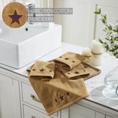 88832-Burgundy-Stars-Tan-Washcloth-Set-of-4-12x12-image-5
