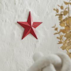 Metal Star Speckled Barn Red Distressed 4x4