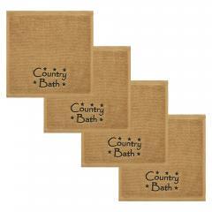 88835-Black-Country-Bath-Stars-Tan-Washcloth-Set-of-4-12x12-image-2