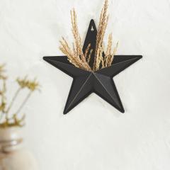Metal Star w/ Pocket Black Distressed 12x12