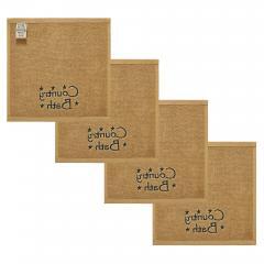 88835-Black-Country-Bath-Stars-Tan-Washcloth-Set-of-4-12x12-image-3