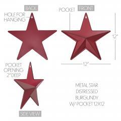 88787-Metal-Star-Distressed-Burgundy-w-Pocket-12x12-image-5