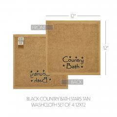 88835-Black-Country-Bath-Stars-Tan-Washcloth-Set-of-4-12x12-image-4