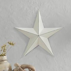 Metal Star Creme Distressed 18x18