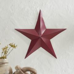Metal Star Speckled Burgundy Distressed 18x18