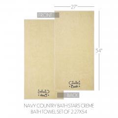 88836-Navy-Country-Bath-Stars-Creme-Bath-Towel-Set-of-2-27x54-image-5