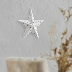 Metal Star Punched White 6x6