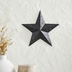 Metal Star Punched Black 12x12