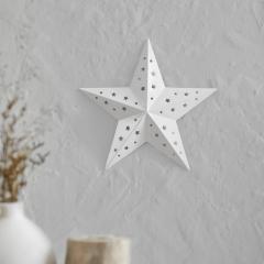 Metal Star Punched White 12x12