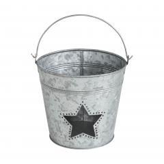 88996-Metal-Bucket-w-Star-Cutout-Galvanized-6x6.5x5-image-2