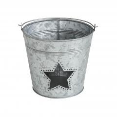 88996-Metal-Bucket-w-Star-Cutout-Galvanized-6x6.5x5-image-3