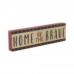 89701-Home-Of-The-Brave-w-Red-Blue-Star-Stripes-MDF-Block-Sign-3x10x1-image-5