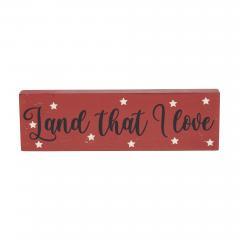 89702-Land-That-I-Love-w-White-Stars-MDF-Block-Sign-3x10x1-image-3
