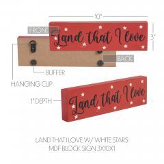 89702-Land-That-I-Love-w-White-Stars-MDF-Block-Sign-3x10x1-image-6