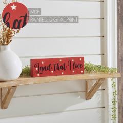 89702-Land-That-I-Love-w-White-Stars-MDF-Block-Sign-3x10x1-image-7