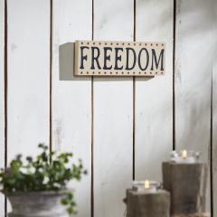89703-FREEDOM-w-Red-Stars-On-Creme-MDF-Block-Sign-4x11x1-image-2