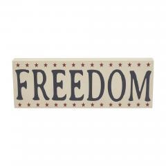 89703-FREEDOM-w-Red-Stars-On-Creme-MDF-Block-Sign-4x11x1-image-3
