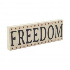 89703-FREEDOM-w-Red-Stars-On-Creme-MDF-Block-Sign-4x11x1-image-5