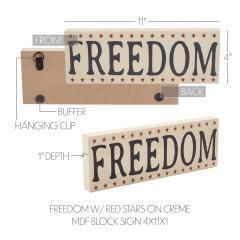 89703-FREEDOM-w-Red-Stars-On-Creme-MDF-Block-Sign-4x11x1-image-6