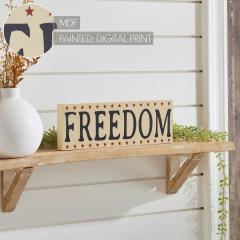 89703-FREEDOM-w-Red-Stars-On-Creme-MDF-Block-Sign-4x11x1-image-7