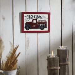 89704-Shiplap-God-Bless-America-Red-Truck-Bunting-Fireworks-MDF-Wall-Sign-8x12-image-2