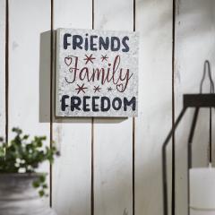 89705-Friends-Family-Freedom-On-Galvanized-Metal-Print-MDF-Block-Sign-10x10x1-image-2