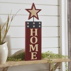 89713-HOME-w-Star-In-Red-Outline-MDF-Wall-Hanging-16x5-image-1