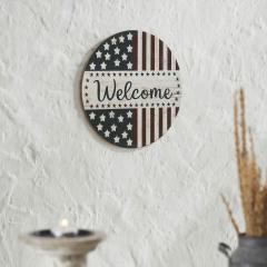 89715-Welcome-Stars-Stripes-Round-Wall-Hanging-11-Inch-Diameter-image-1