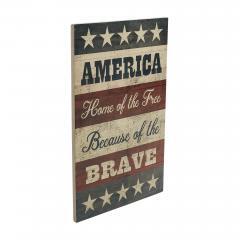 89717-AMERICA-Home-Of-The-Free-Because-Of-The-Brave-w-Stars-Stripes-MDF-Wall-Sign-16x10-image-5