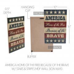 89717-AMERICA-Home-Of-The-Free-Because-Of-The-Brave-w-Stars-Stripes-MDF-Wall-Sign-16x10-image-6