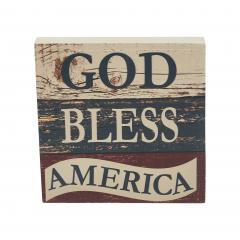 89721-God-Bless-America-White-Blue-Red-MDF-Block-Sign-6x6x1-image-3