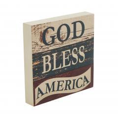 89721-God-Bless-America-White-Blue-Red-MDF-Block-Sign-6x6x1-image-5