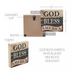 89721-God-Bless-America-White-Blue-Red-MDF-Block-Sign-6x6x1-image-6