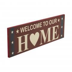 89722-Welcome-To-Our-Home-w-White-Stars-On-Blue-Stripes-MDF-Wall-Sign-6x18-image-5