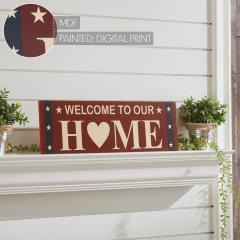 89722-Welcome-To-Our-Home-w-White-Stars-On-Blue-Stripes-MDF-Wall-Sign-6x18-image-7