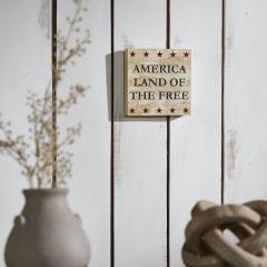 89733-My-Country-America-Land-Of-The-Free-w-Red-Stars-MDF-Block-Sign-6x6x1-image-2