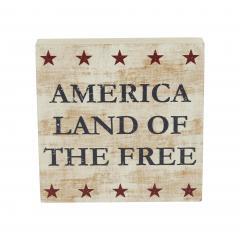 89733-My-Country-America-Land-Of-The-Free-w-Red-Stars-MDF-Block-Sign-6x6x1-image-3