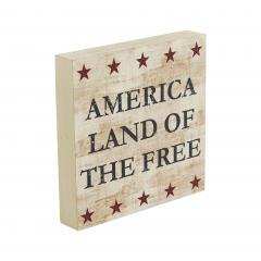 89733-My-Country-America-Land-Of-The-Free-w-Red-Stars-MDF-Block-Sign-6x6x1-image-5